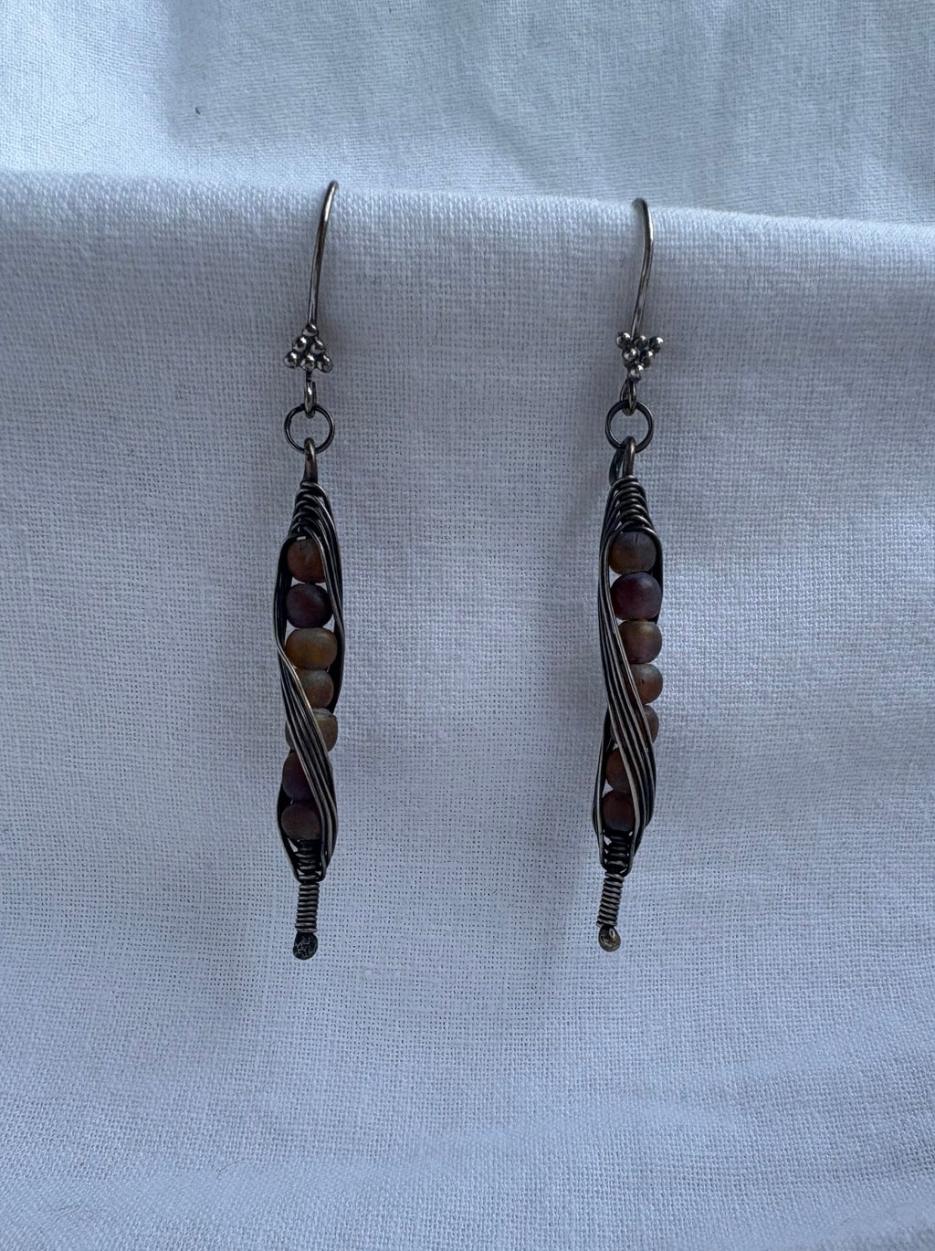 Sterling Silver Amber Earrings