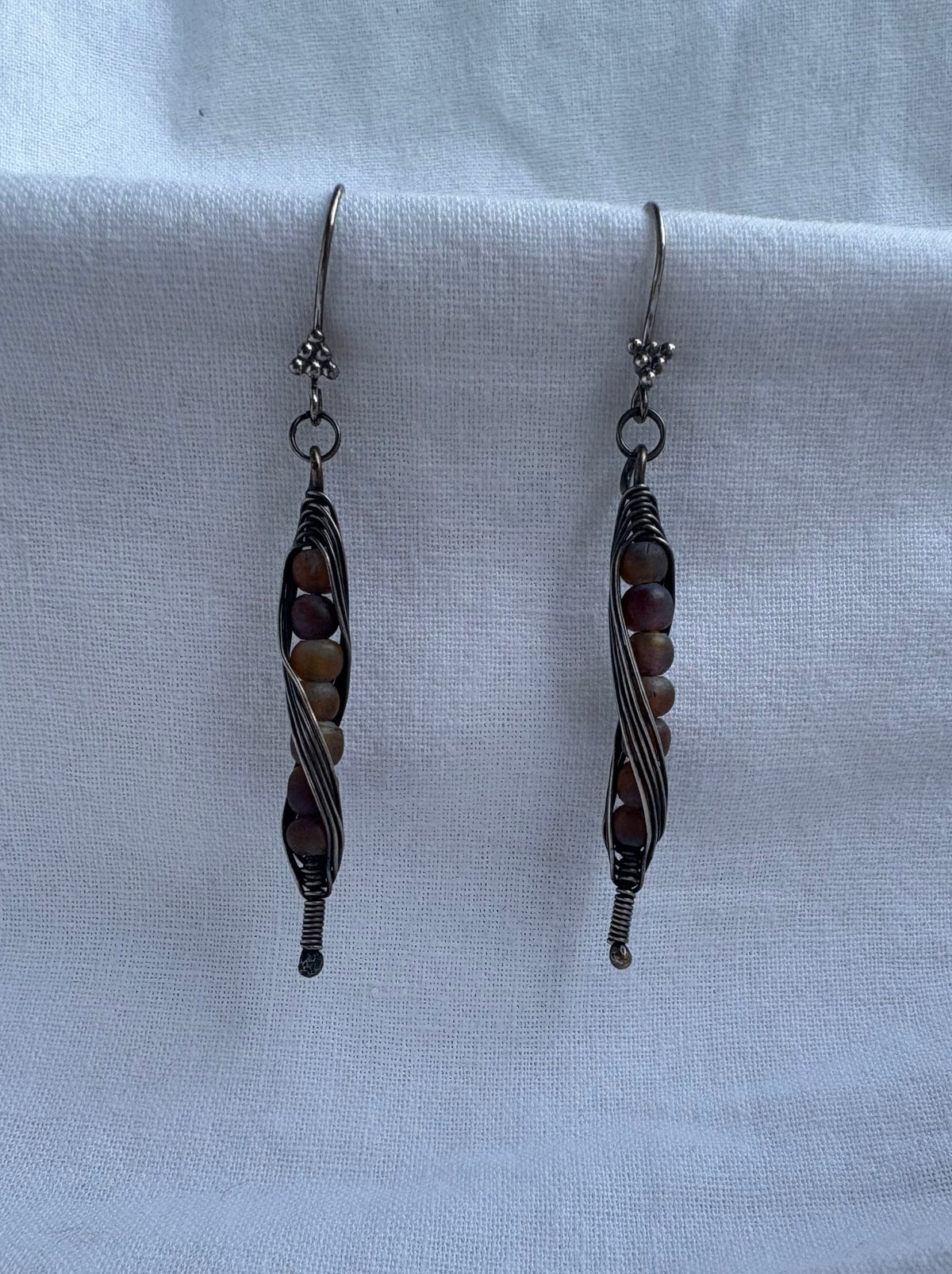 Sterling Silver Amber Earrings