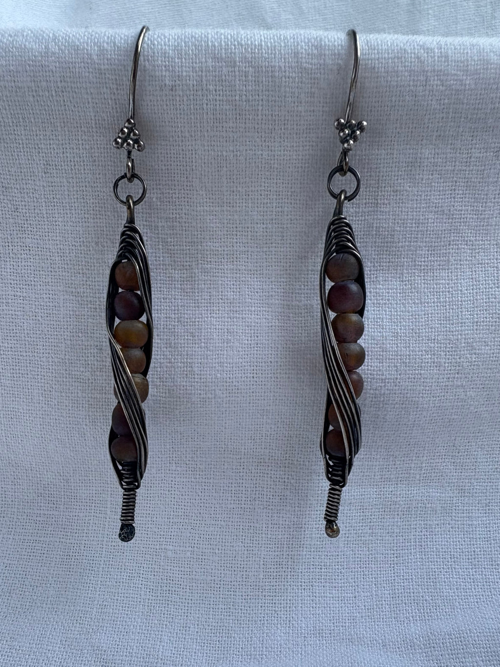 Sterling Silver Amber Earrings