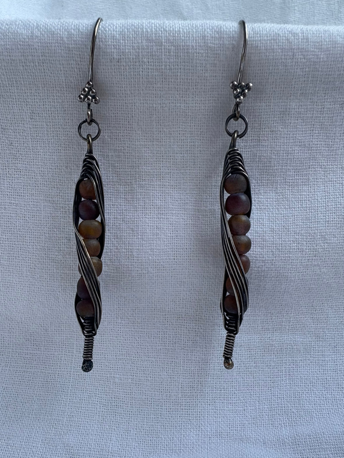 Sterling Silver Amber Earrings