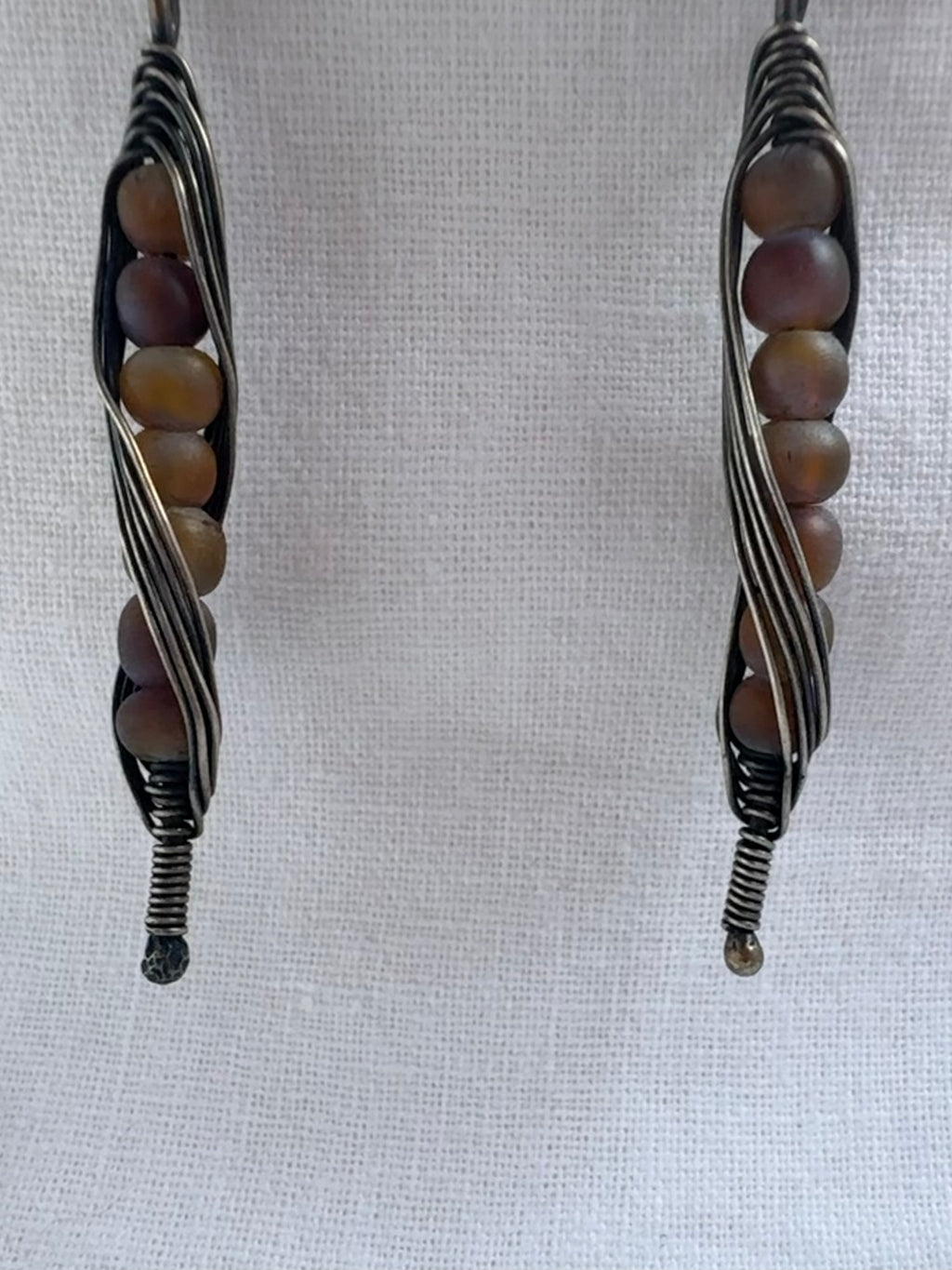 Sterling Silver Amber Earrings
