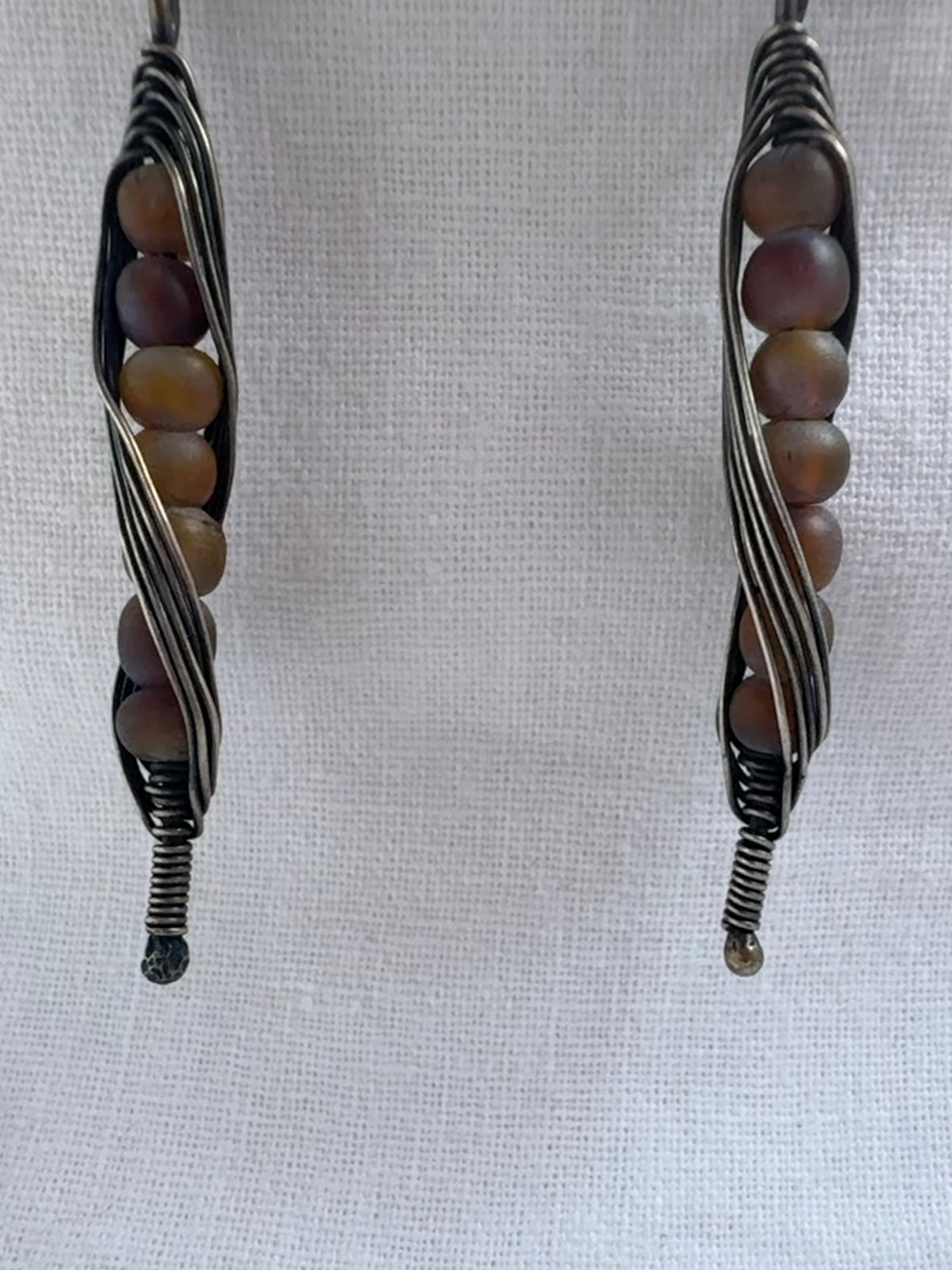 Sterling Silver Amber Earrings