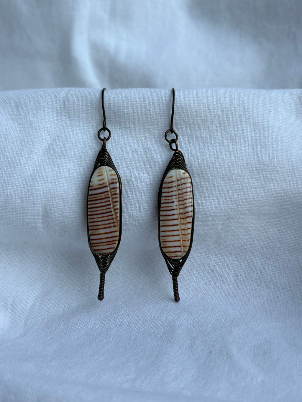 Copper and Shell Earrings