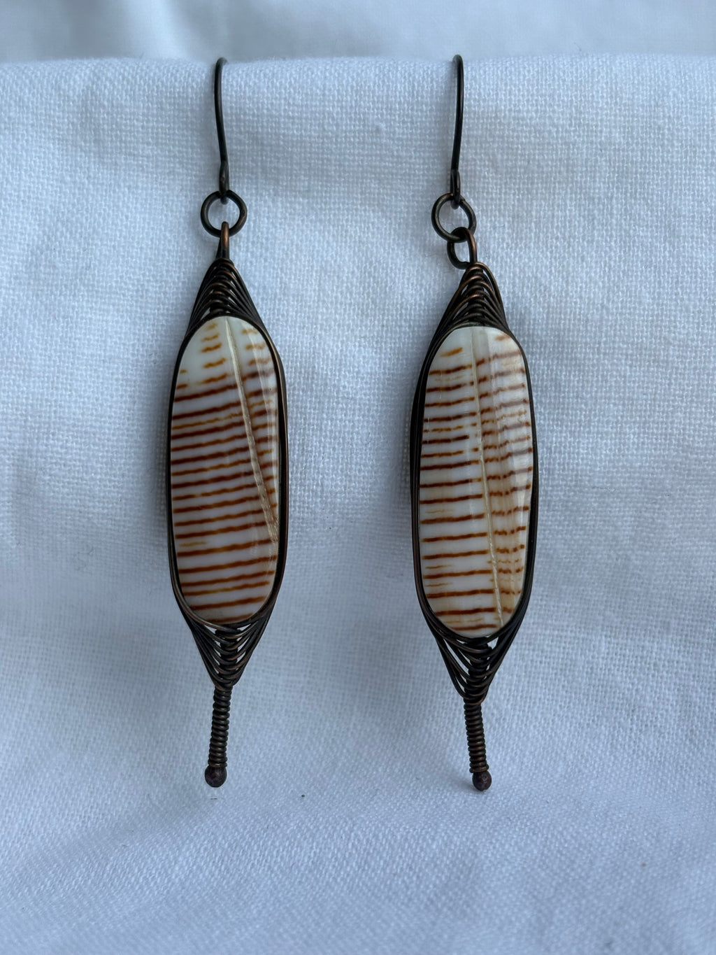 Copper and Shell Earrings