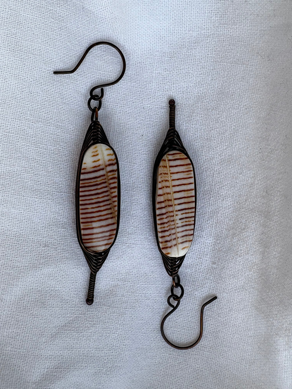 Copper and Shell Earrings