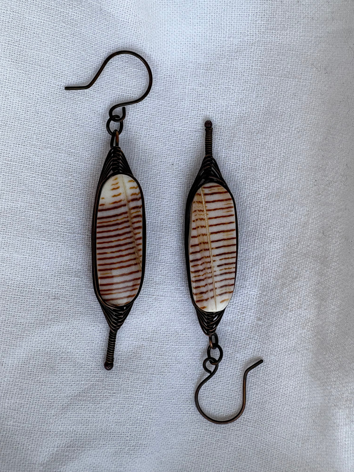 Copper and Shell Earrings