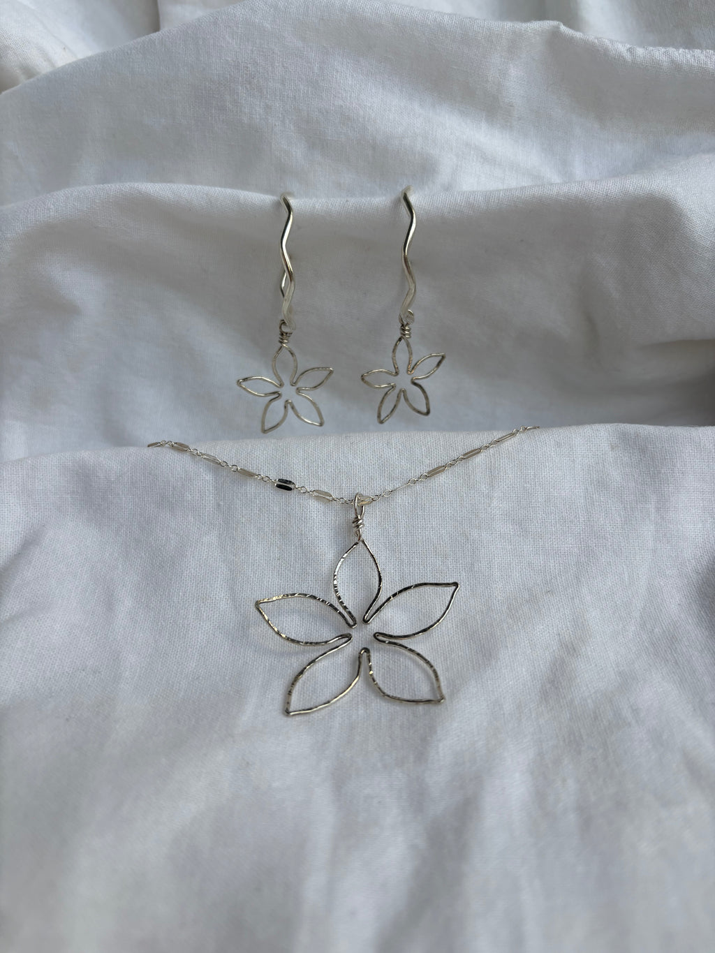 Sterling Silver Necklace and Earrings Set